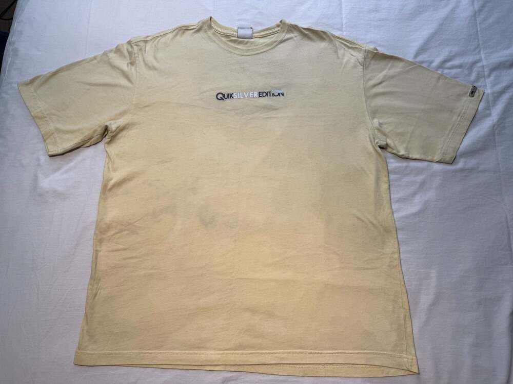 Quiksilver Edition Vintage Graphic T-Shirt Yellow Size XXL